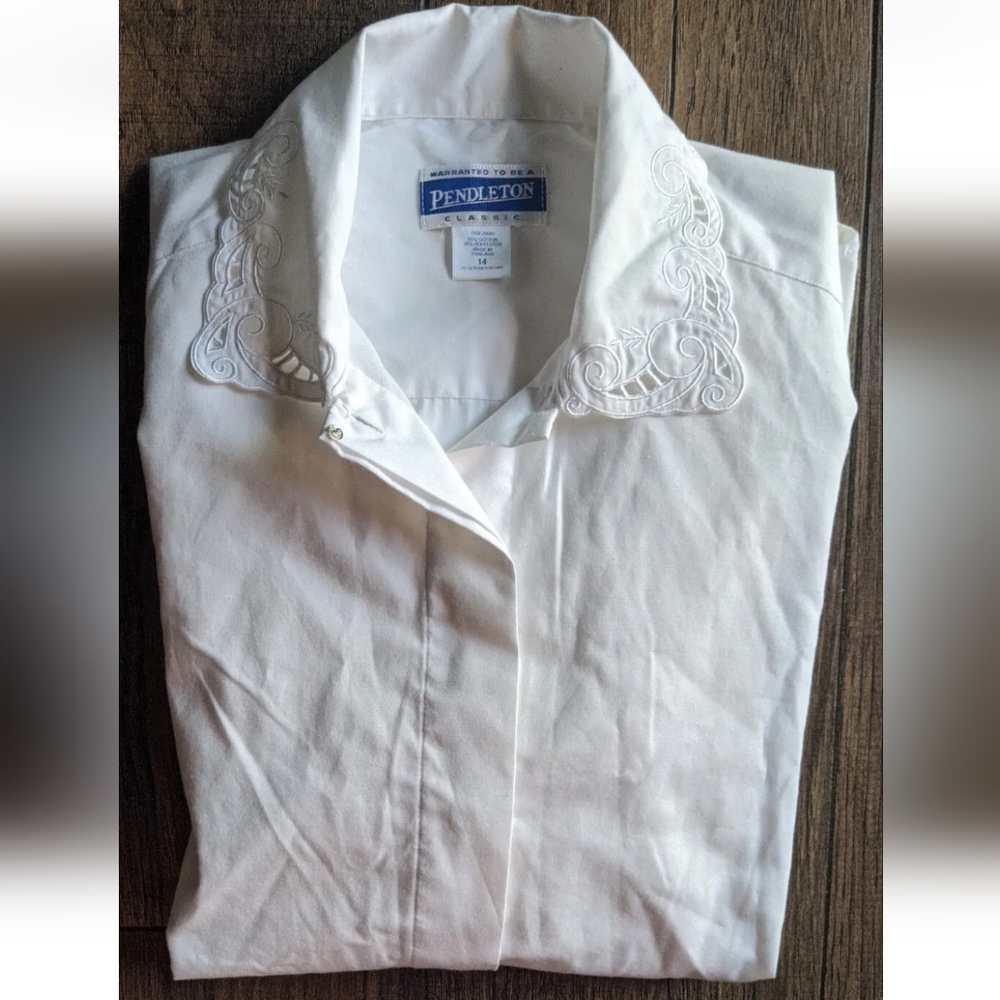 Pendleton Button Cuff Long Sleeved Suiting Top Sh… - image 2
